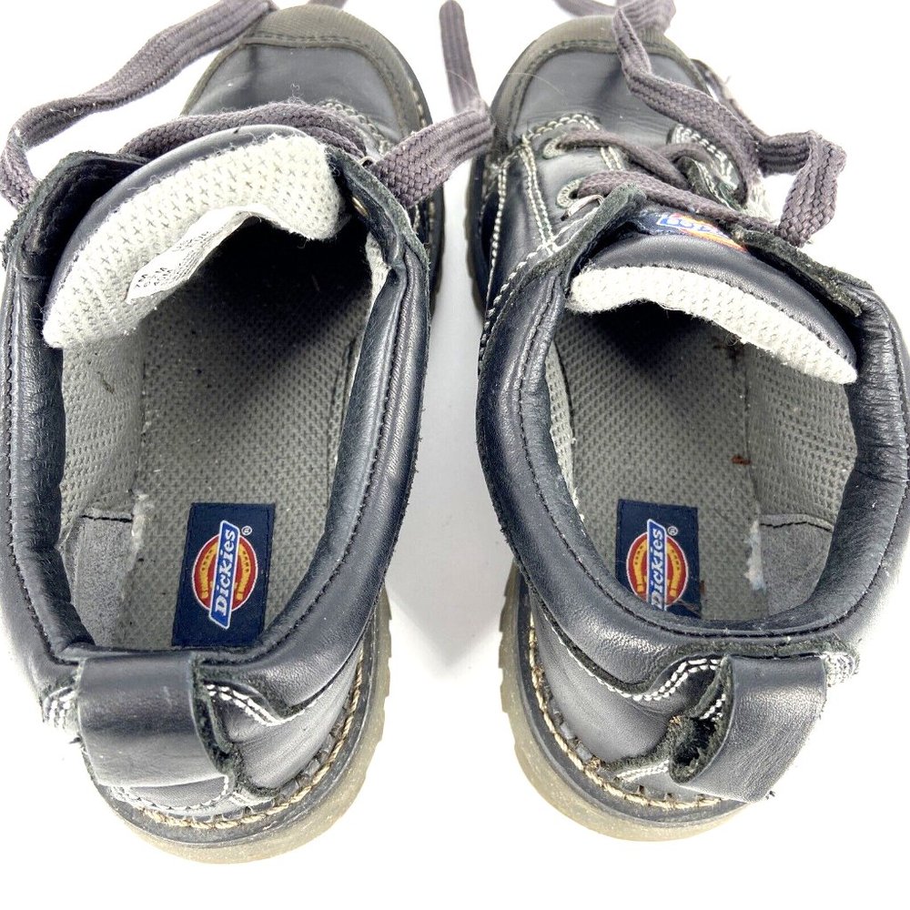 VTG Dickies Leather Lug Sole Shoes Black Womens Size 7 Genuine Grunge Speed Lace - Picture 4 of 16